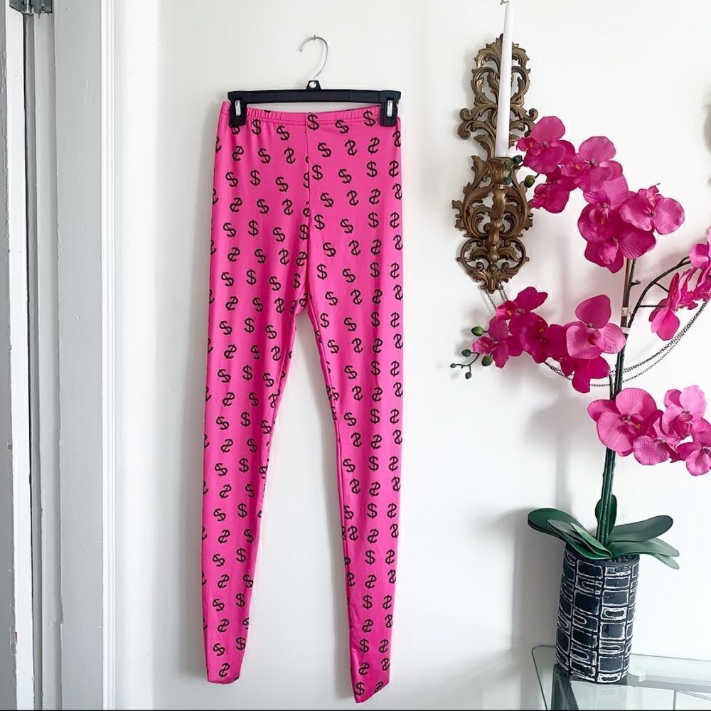 PINK HIGH RISE LEGGINGS - Picture 5 of 12